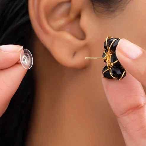 Black Crystal Set of Necklace and Earring (Pack of 1)